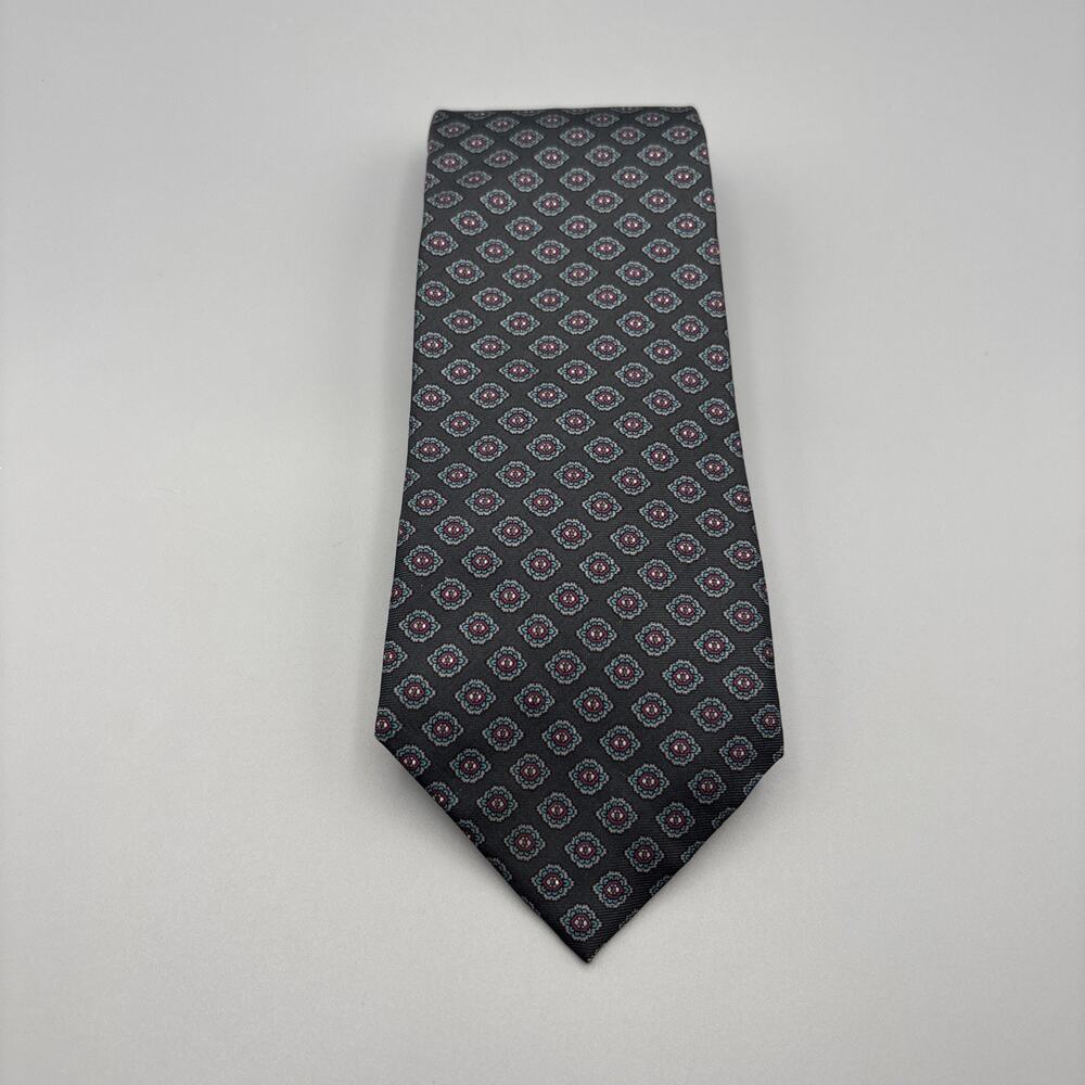 Ferrell Reed for Nordstrom Men's Silk Tie Green Geometric Medallion Floral